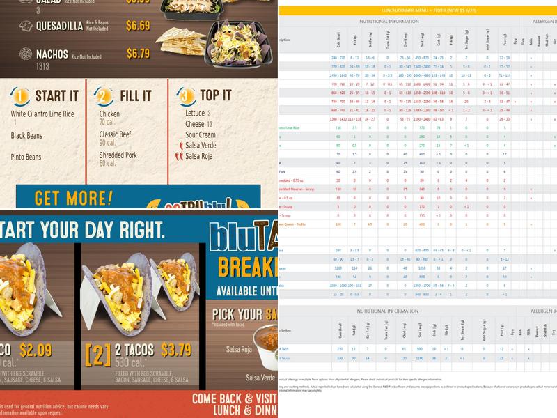 BluTaco Menu