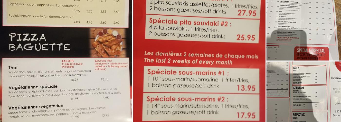 Pizzeria Casa Rita Menu