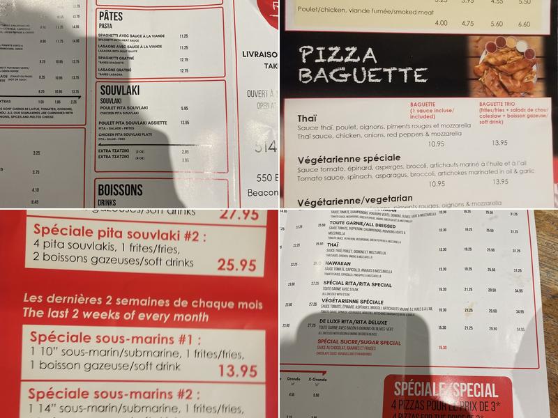 Pizzeria Casa Rita Menu