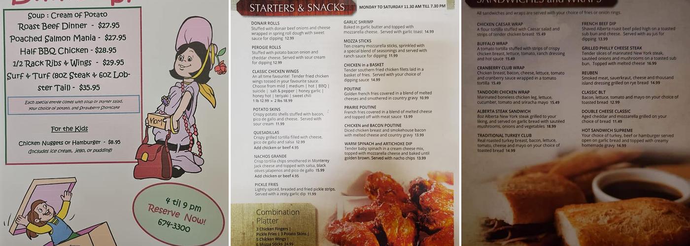 Garden Court Cafe Menu