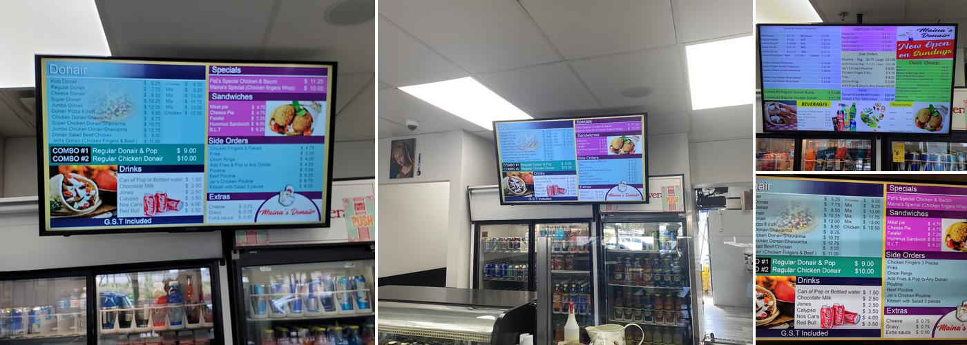 Maina's Donair Menu