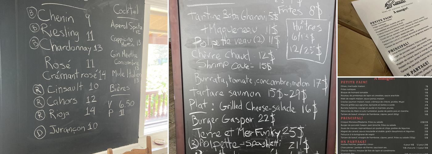 Restaurant Sortez les canons Menu