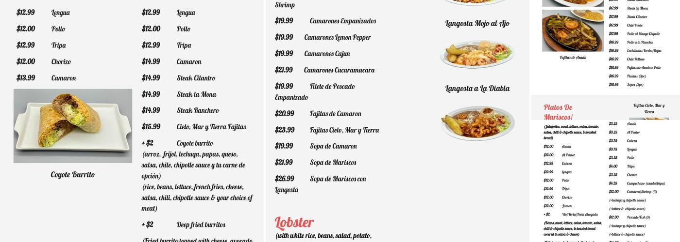 Compa Franks - Madera Menu