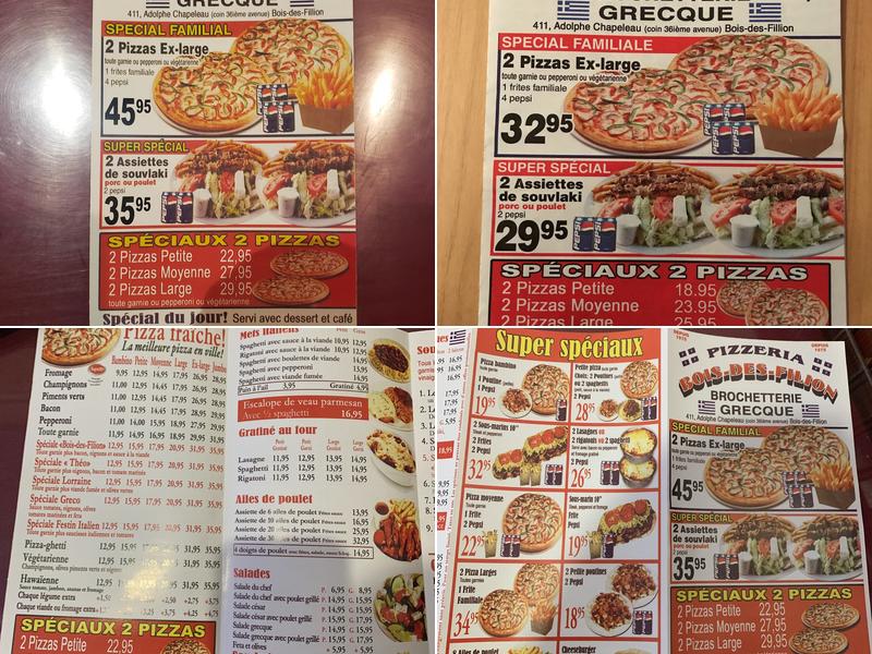 Brochetterie Bois des Filion Pizzeria Menu
