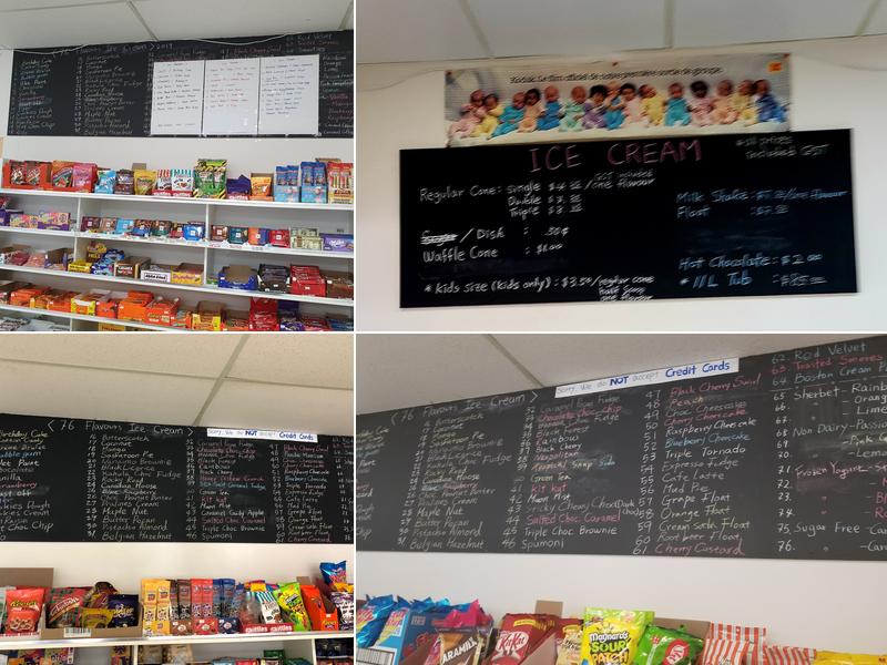 Frontier Candy & Ice-Cream Menu