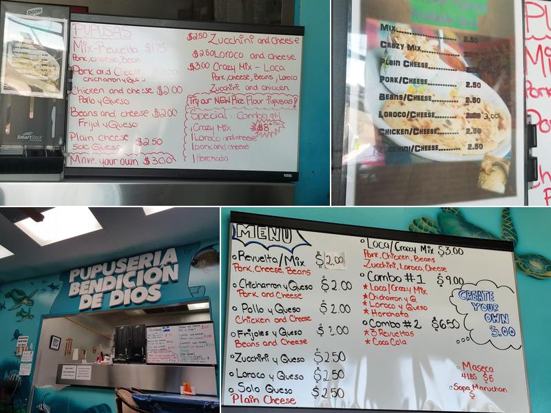 Pupuseria La Bendición de Dios Menu