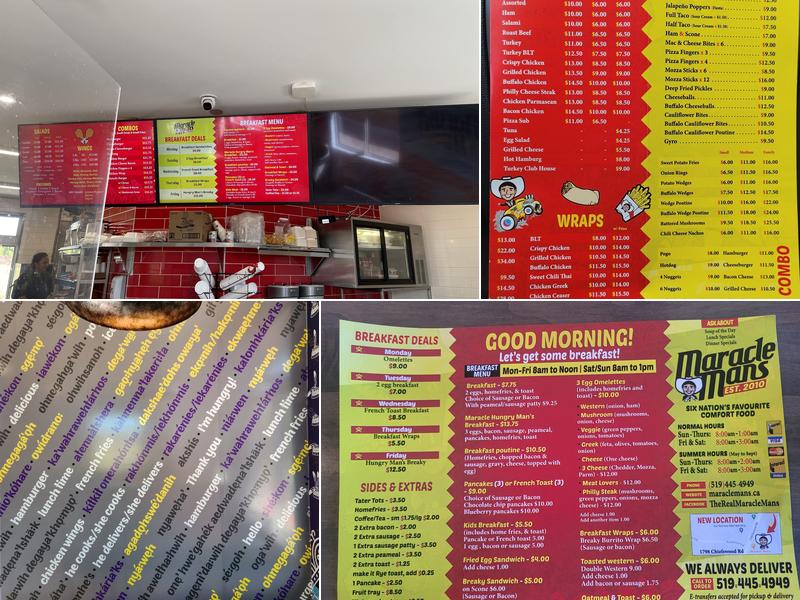 Maracle Mans Menu