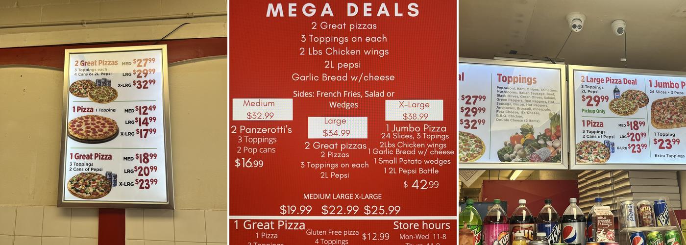 Mario's 2 For 1 Pizza Menu