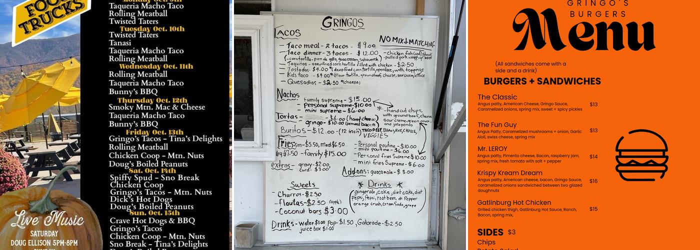 Jer & Mel's Railside Tacos & Fries Menu