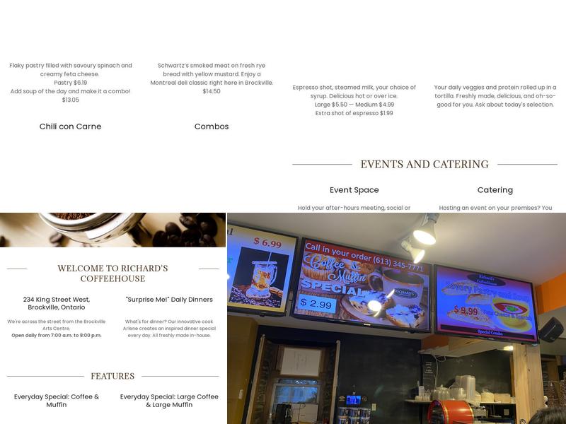 Richard's Coffeehouse Menu