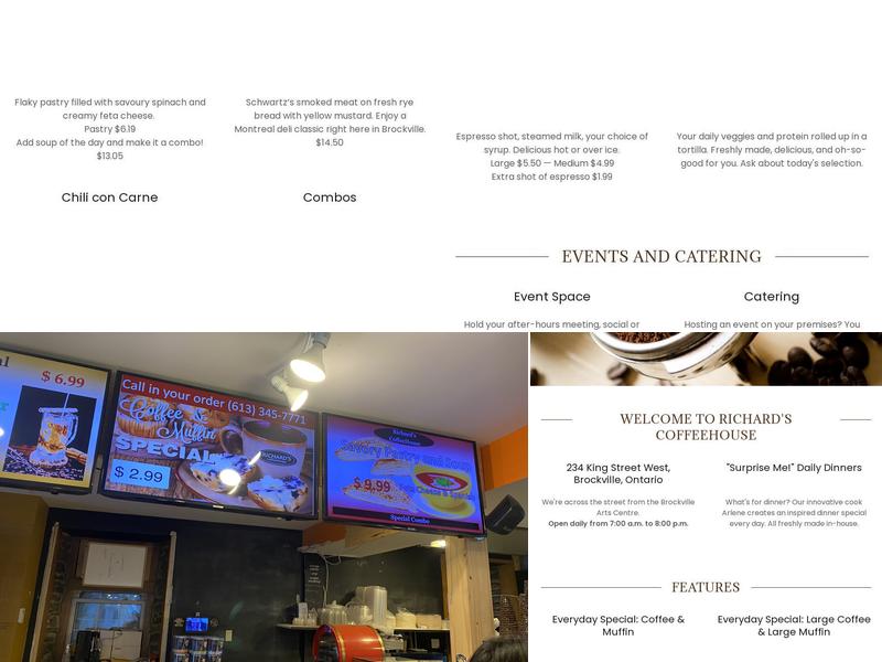 Richard's Coffeehouse Menu