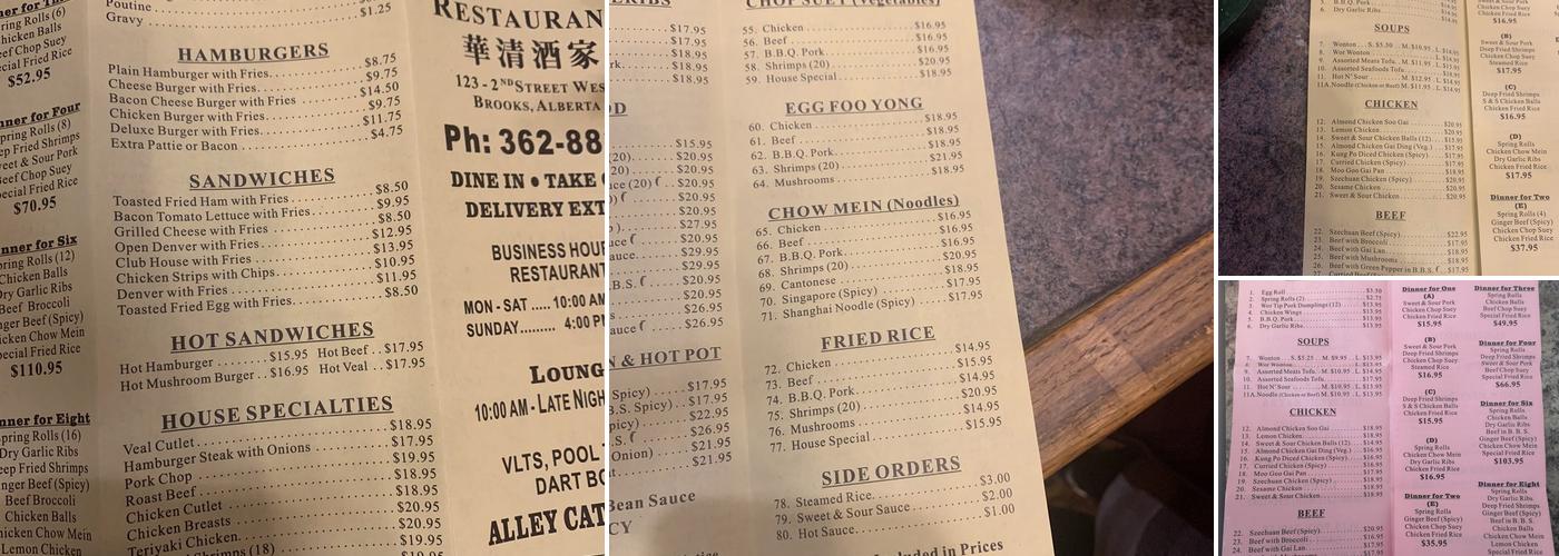 H & K Restaurant & Alleycat Lounge Menu