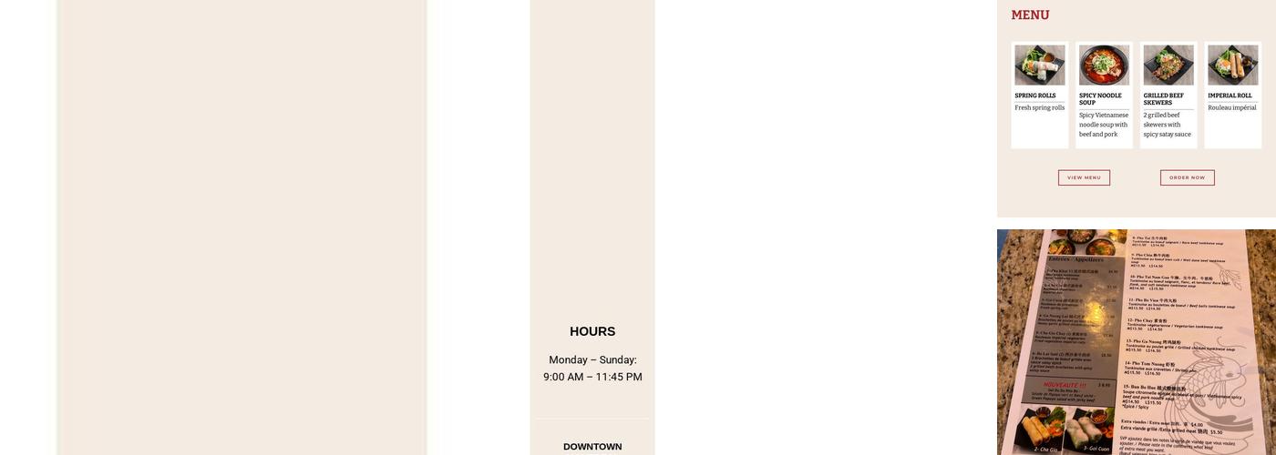 I Am Pho Brossard Menu