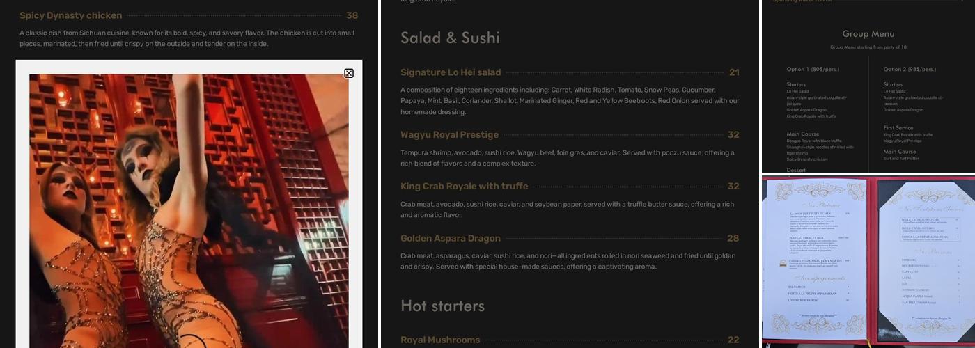 La Nuit Shanghai Menu
