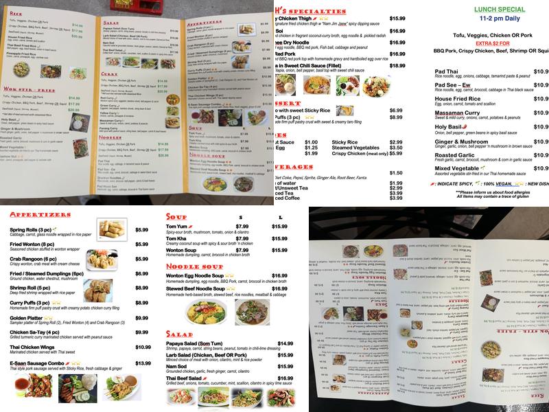 Thai Curry House Menu