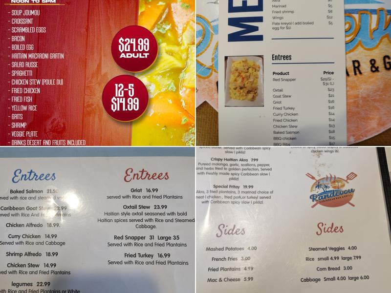Randevou Caribbean Bar & Grill Menu