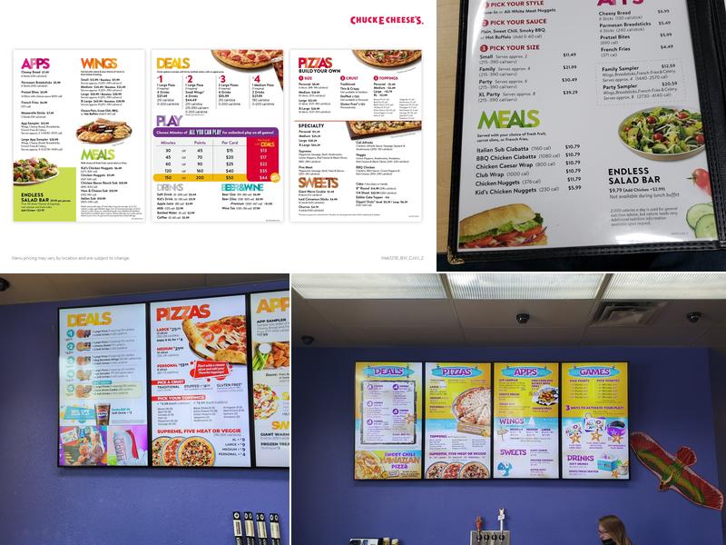 Chuck E. Cheese Menu
