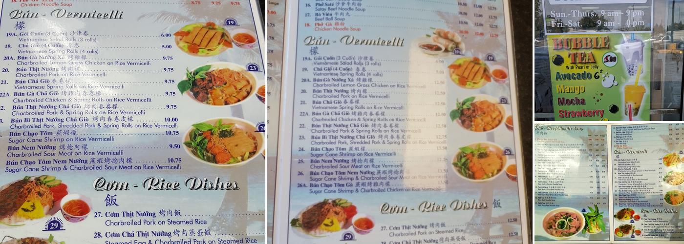Pho Rang Dong Restaurant Menu