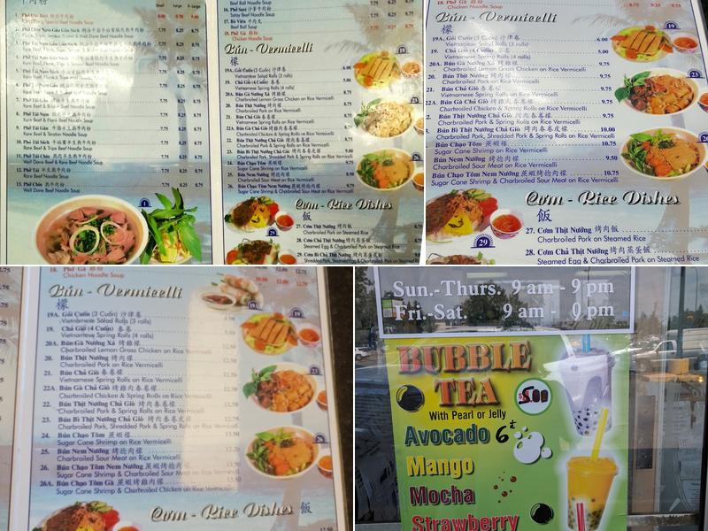 Pho Rang Dong Restaurant Menu