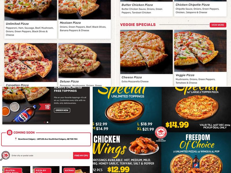 Canadian Pizza Unlimited & Donair Menu