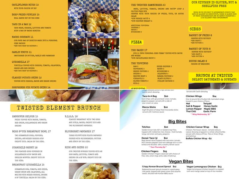 Twisted Element Menu