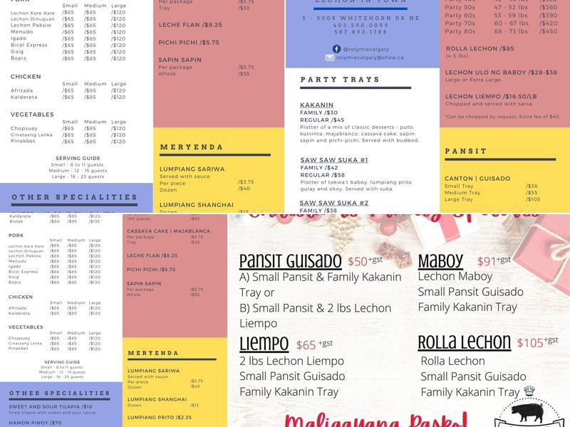 Rolymie Bakery Snacks & Things Menu