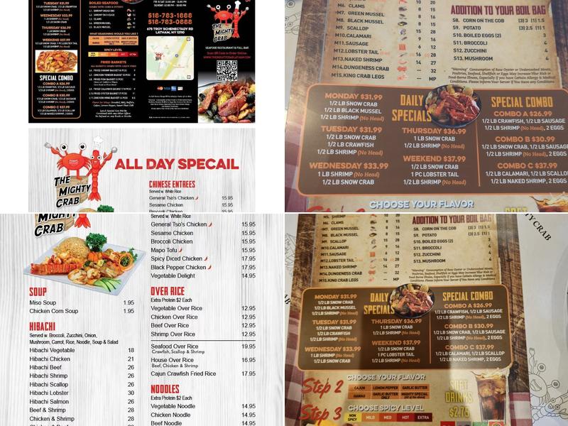 The Mighty Crab Menu