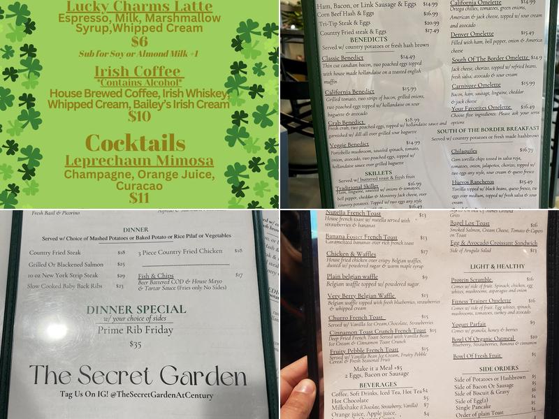 The Secret Garden Menu
