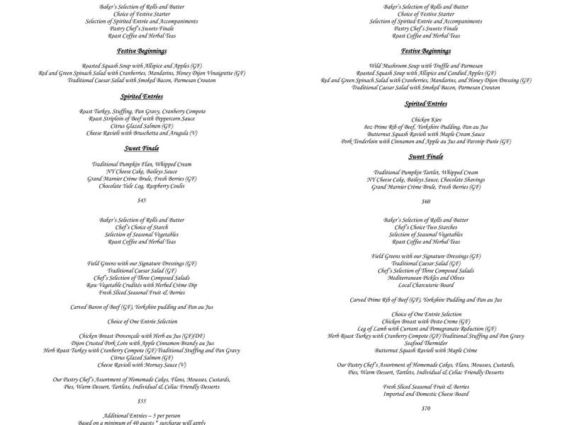 Green's Restaurant Menu