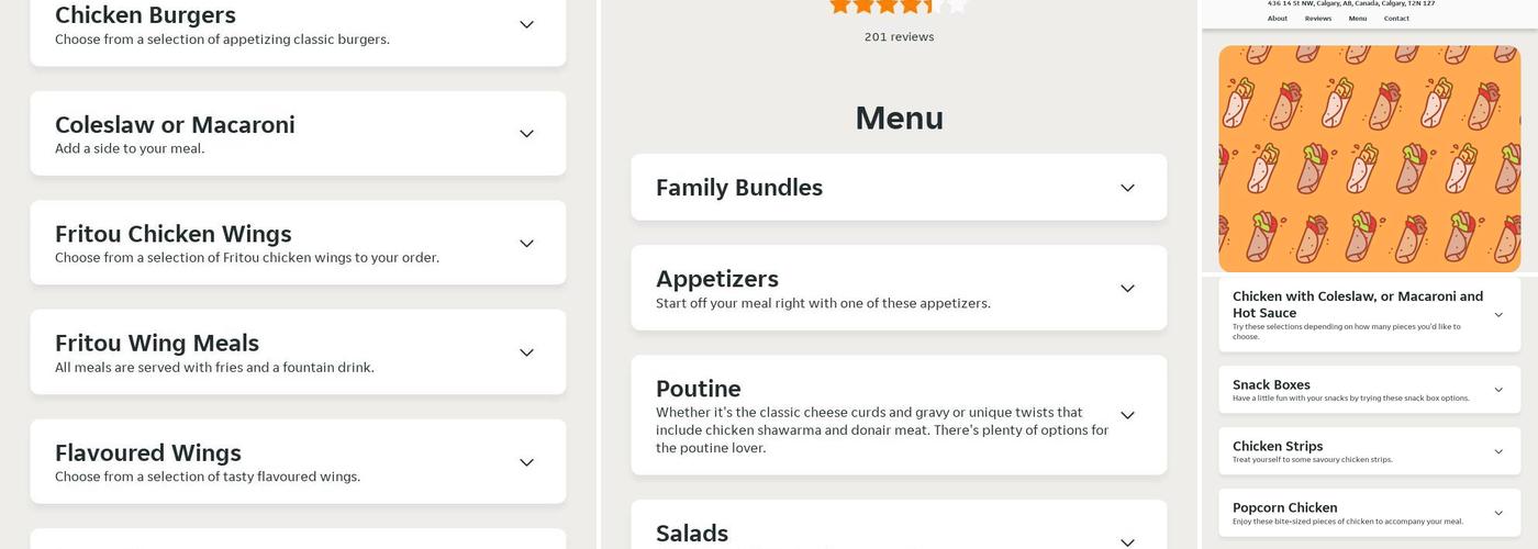 Aladdin Pizza, Fried Chicken & Donair Menu
