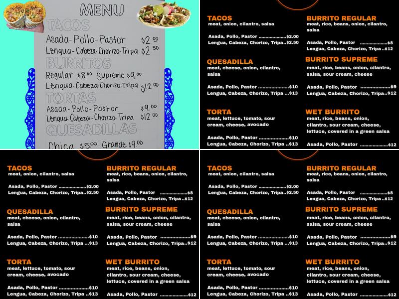 La Pasadita Menu