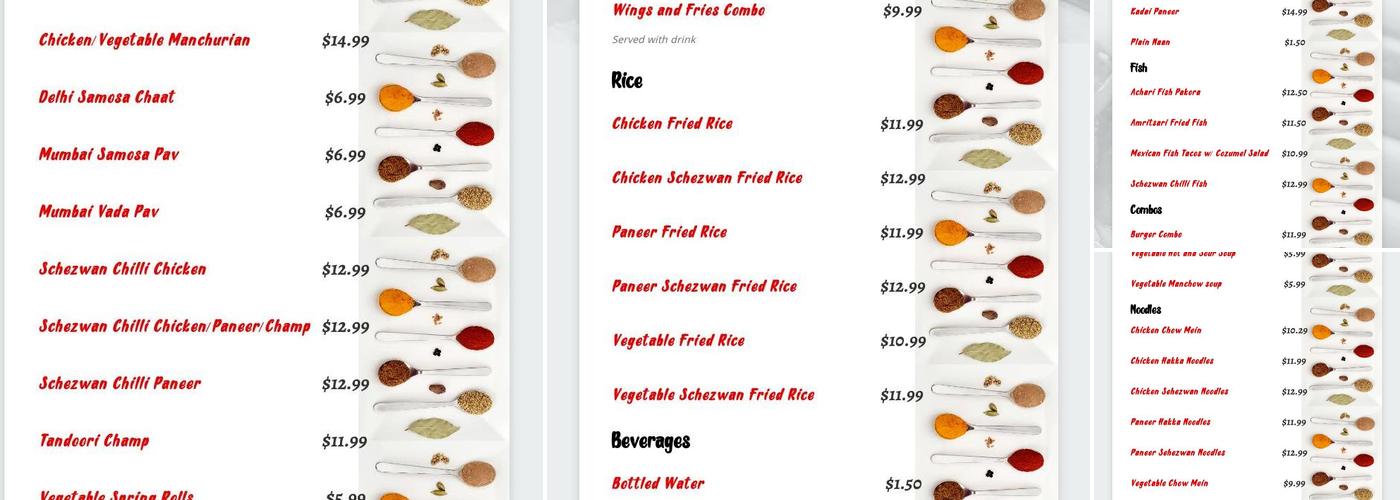 Not Just Curry Ltd. Menu