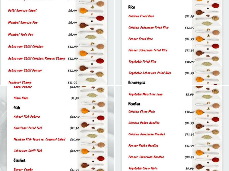 Not Just Curry Ltd. Menu
