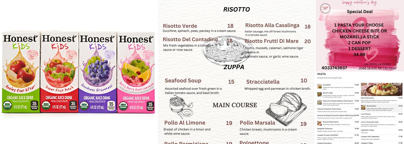 La Cipolla D'Oro Menu