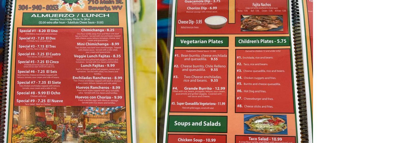 Mi Fiesta Menu