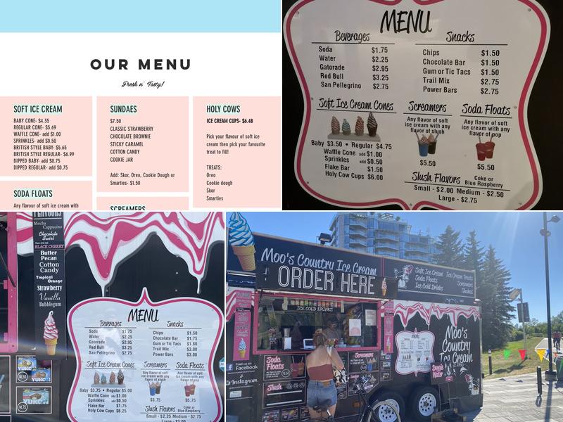 Moo's Country Ice Cream Ltd Menu