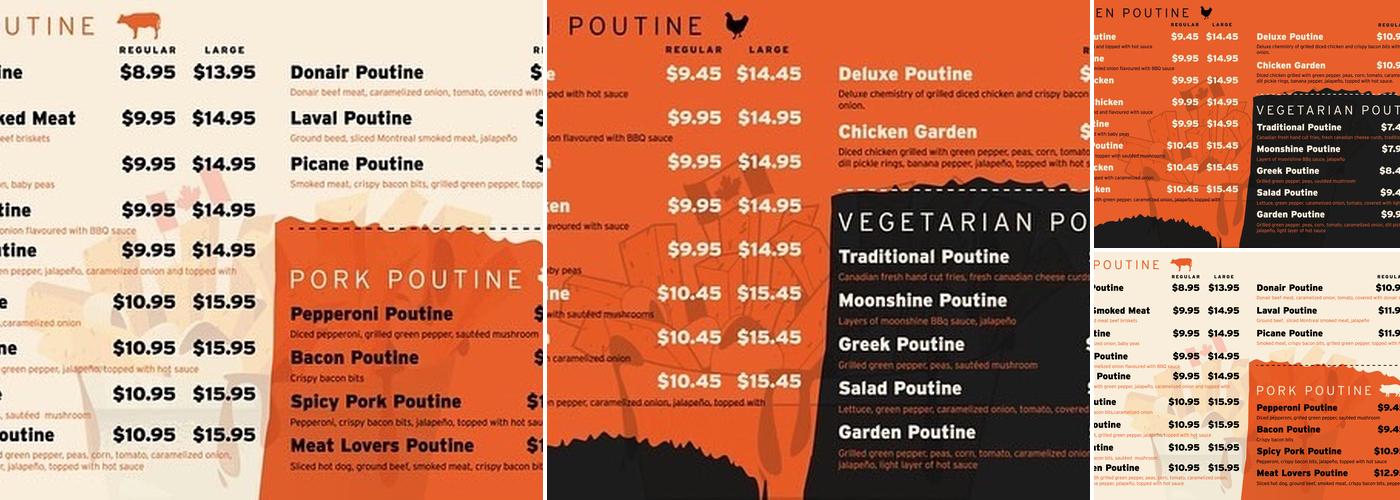 Flavours of Poutine Menu