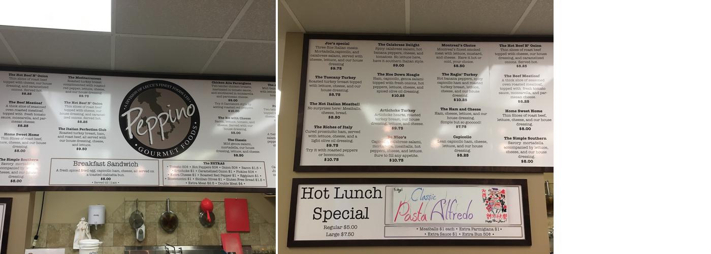 Peppino Menu