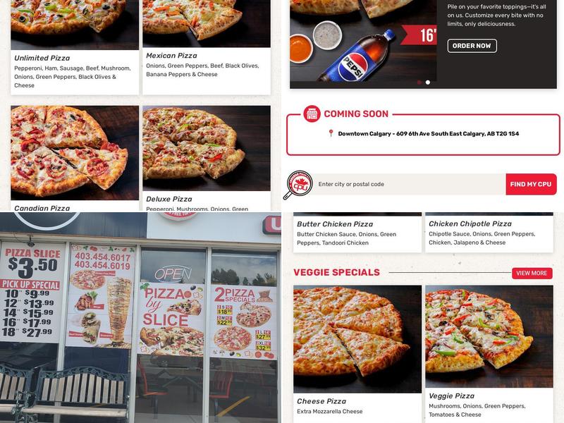 Canadian pizza unlimited Menu