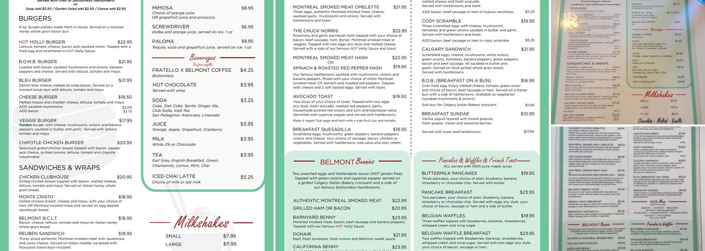 Belmont Diner Aspen Menu