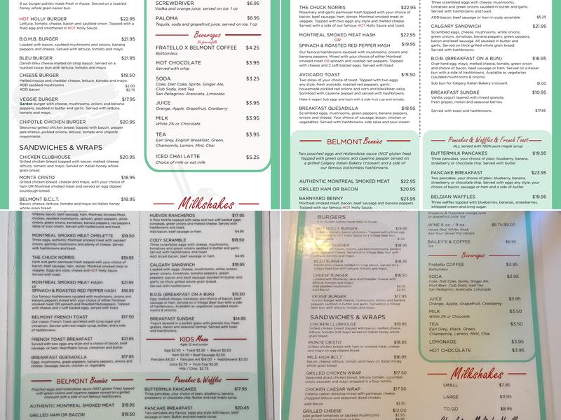 Belmont Diner Aspen Menu