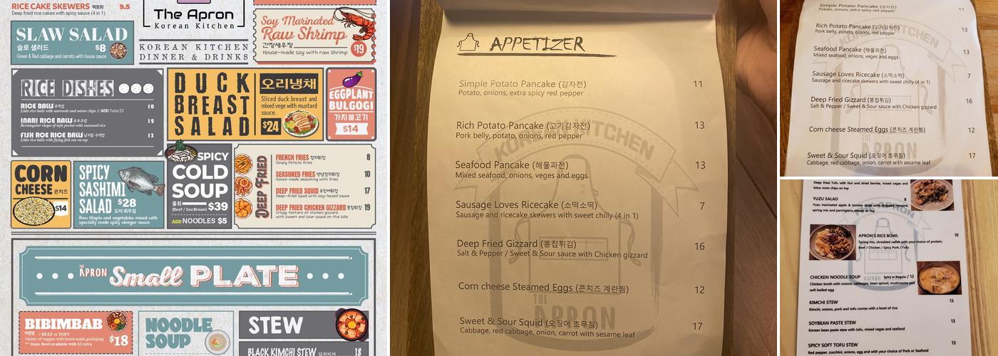 The Apron Menu