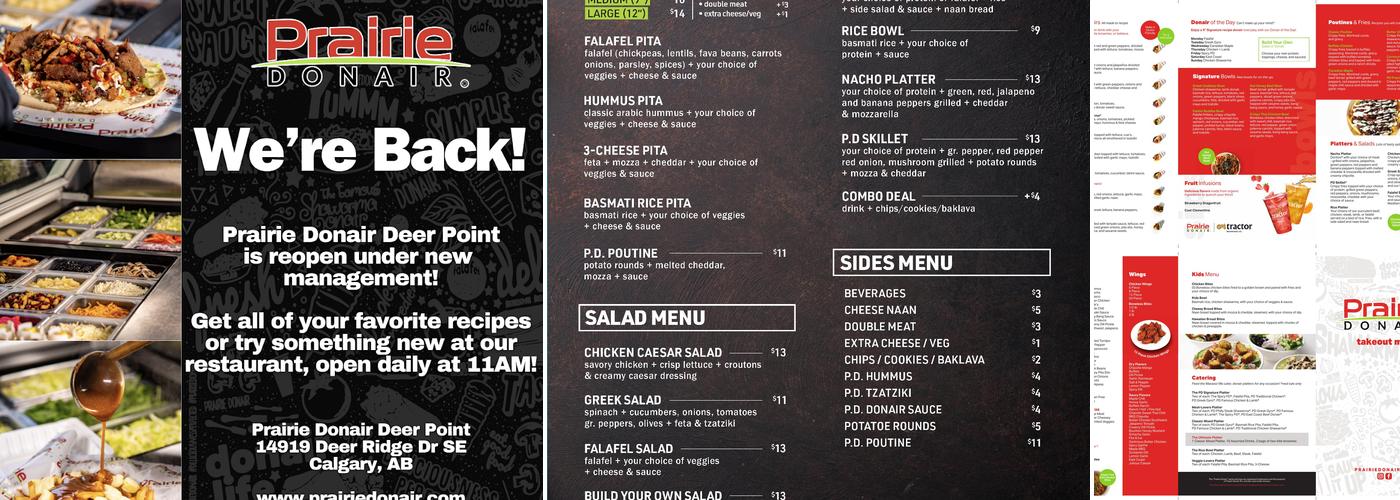 Prairie Donair Calgary Deer Ridge Menu