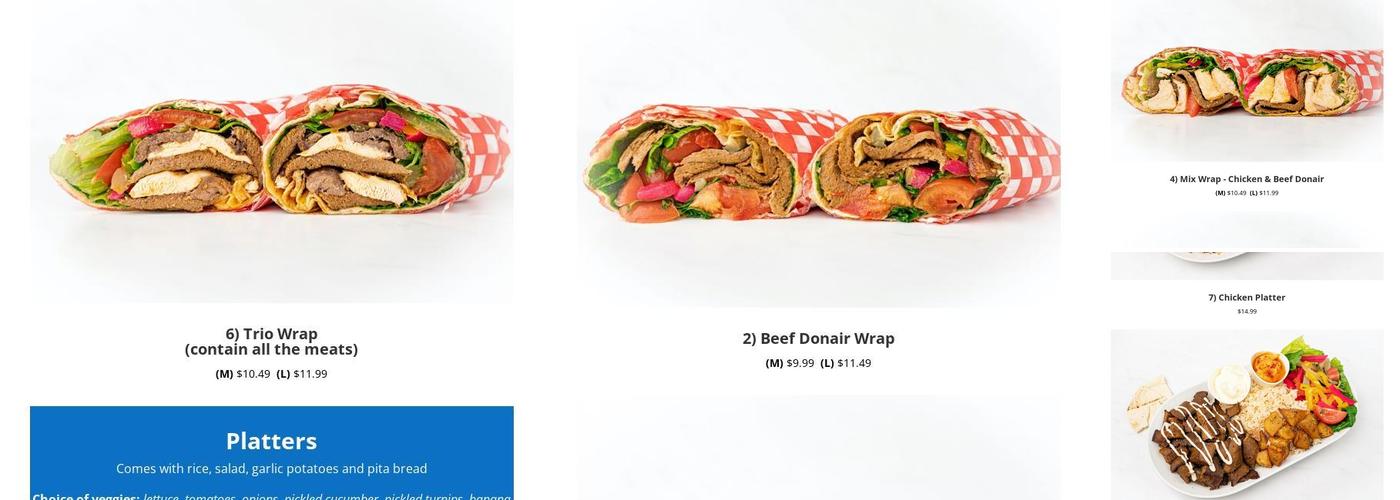 Shawarma Passion Menu