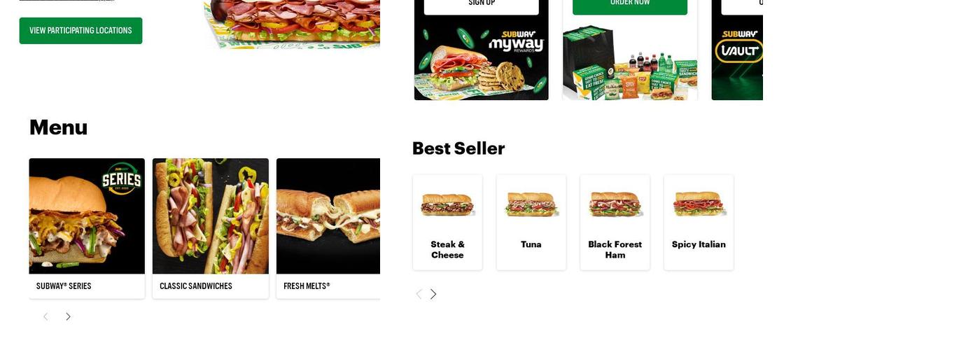 Subway Menu