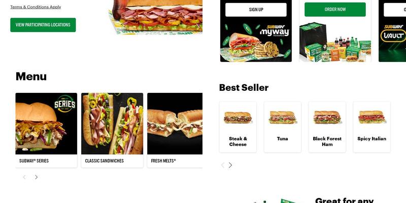 Subway Menu