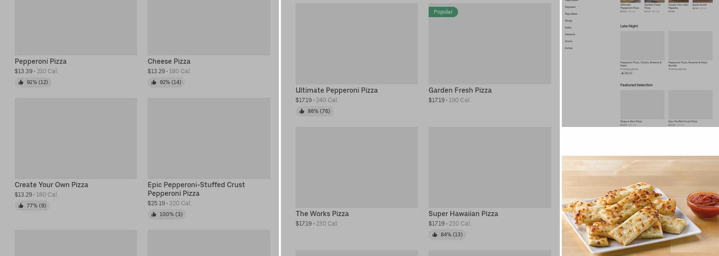 Papa John's Pizza Menu