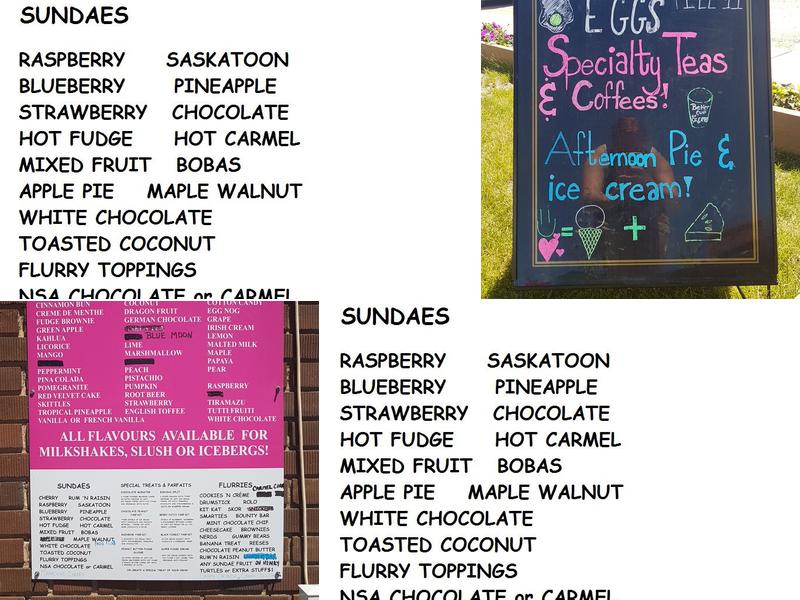 The Canora Dairy Bar Menu