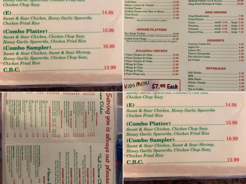 Don's Restaurant Menu