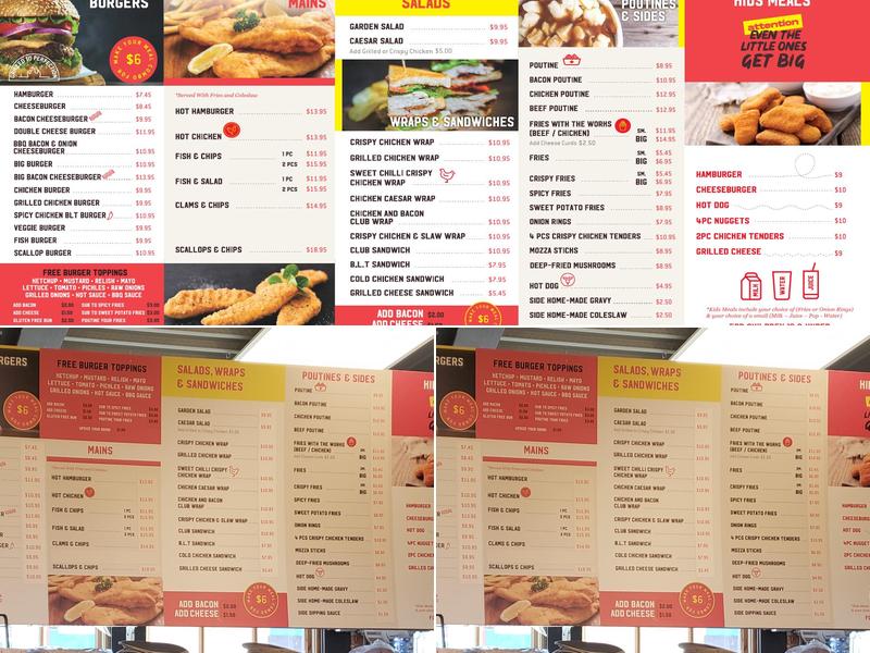 Big Burger Menu